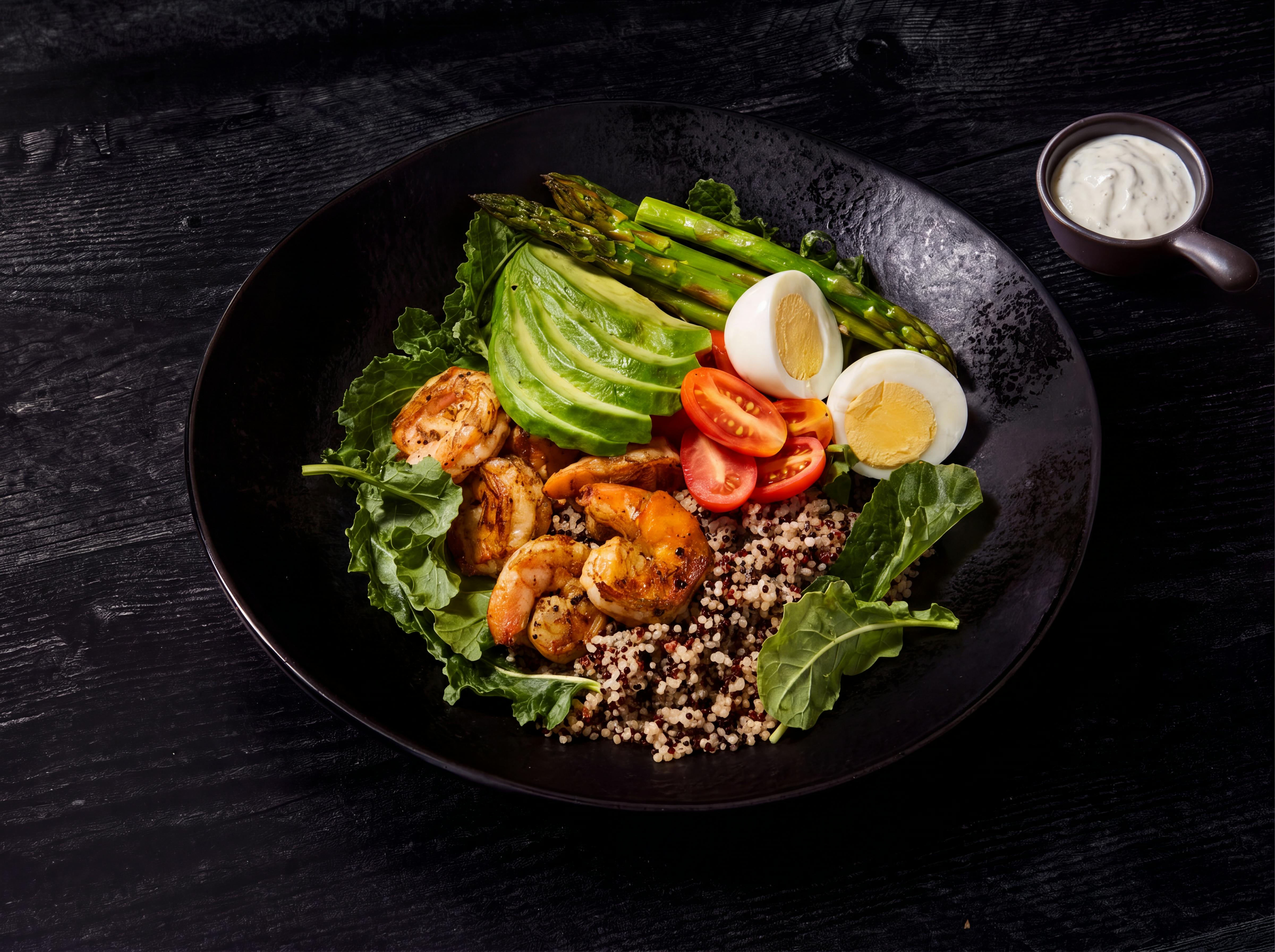 Mediterranean Quinoa Bowl with Shrimp