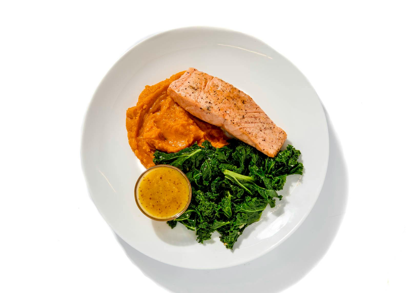 R﻿oasted Salmon with Sweet Potato Mash