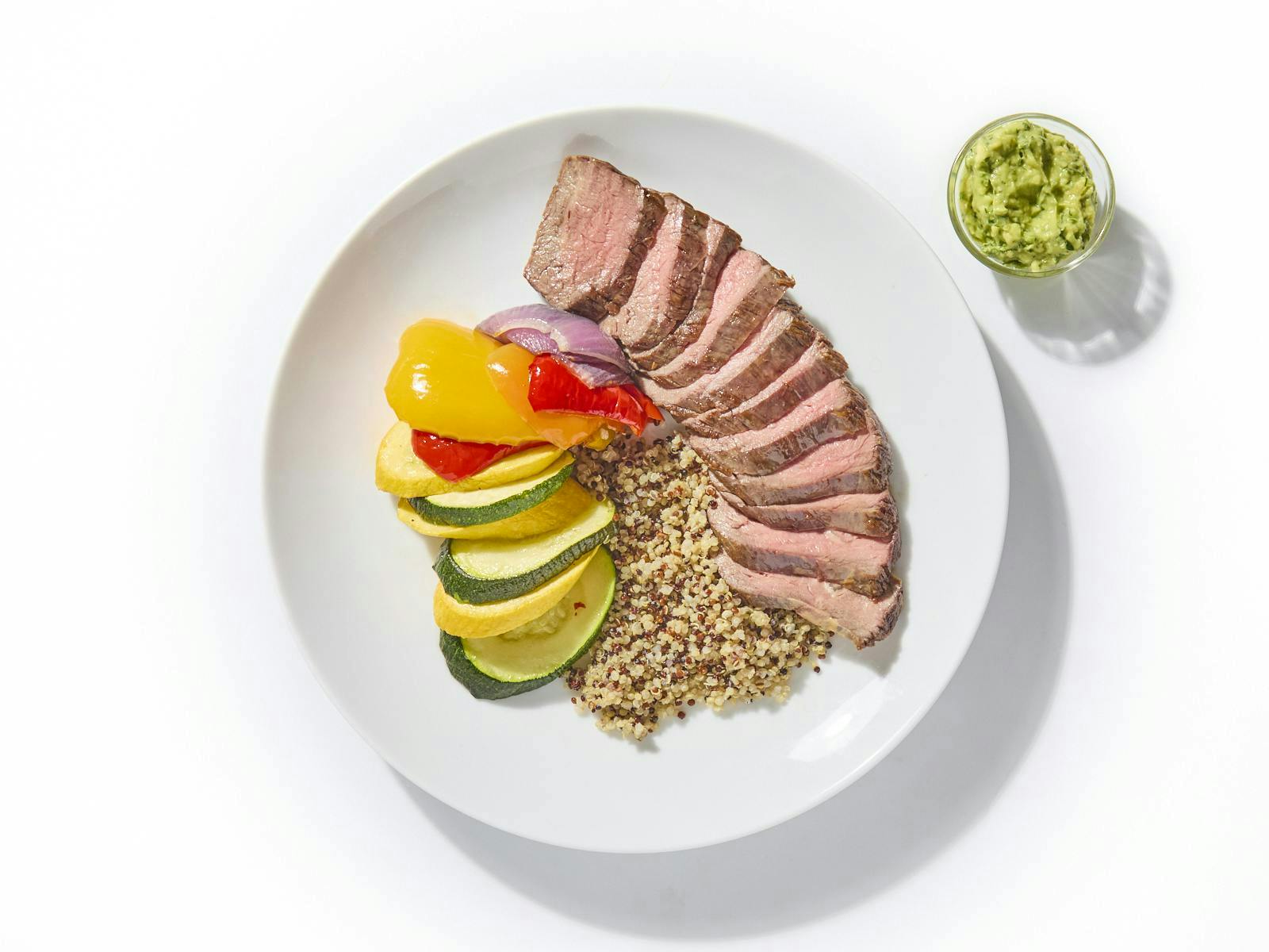  Garlic Hanger Steak with Avocado-Lime Sauce