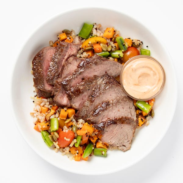 Grilled Flank Steak Grain Bowl