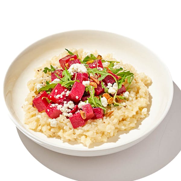 Beet & Goat Cheese over Risotto