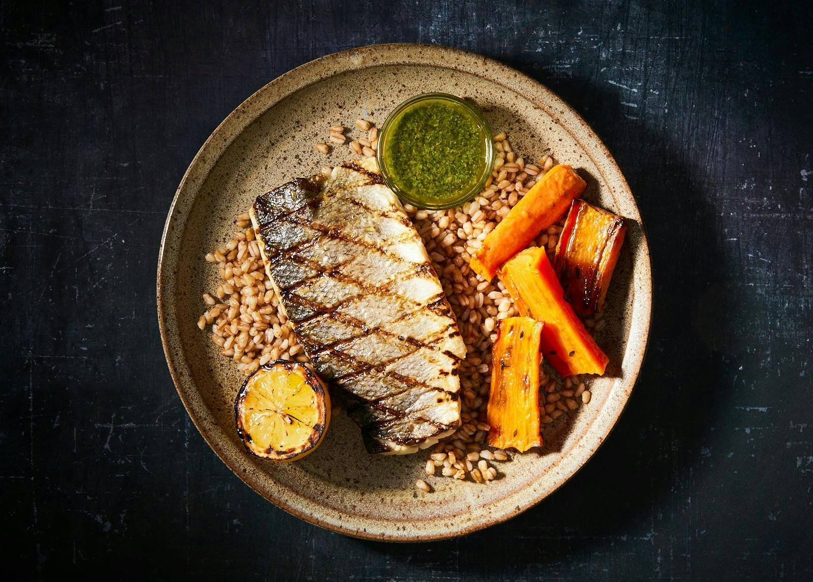 Salsa Verde Grilled Branzino