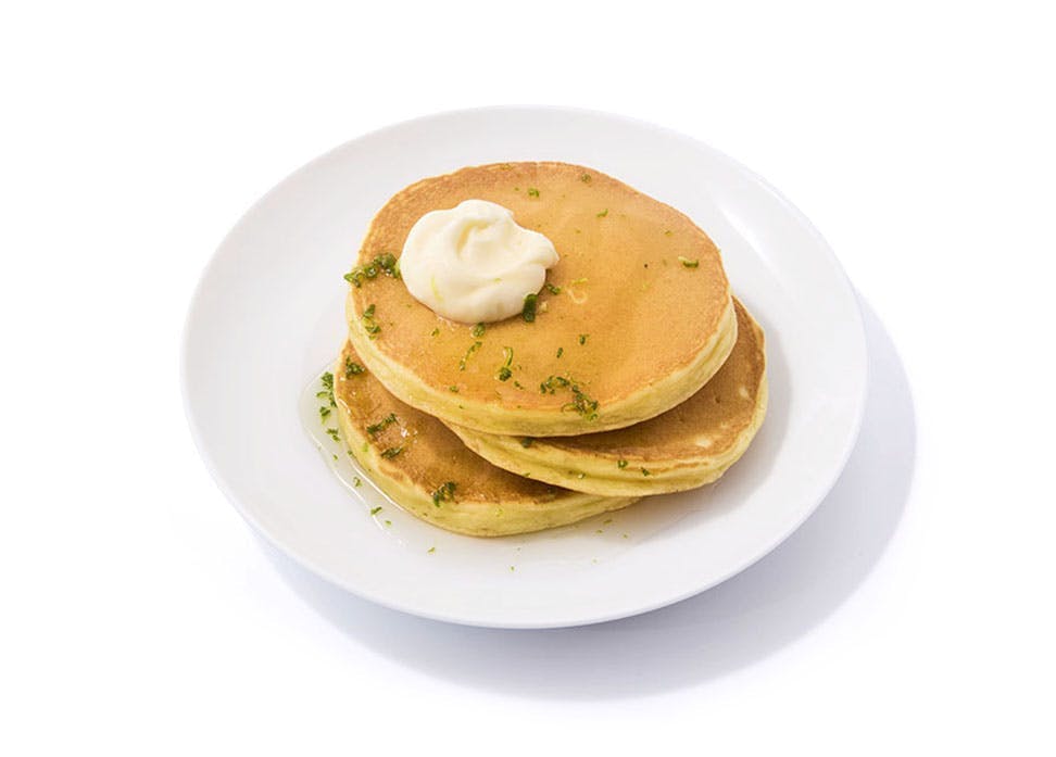 Key Lime Pancakes with Lime Syrup