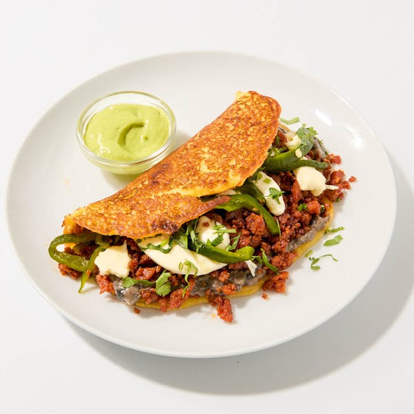 Sweet Corn & Chorizo Cachapas