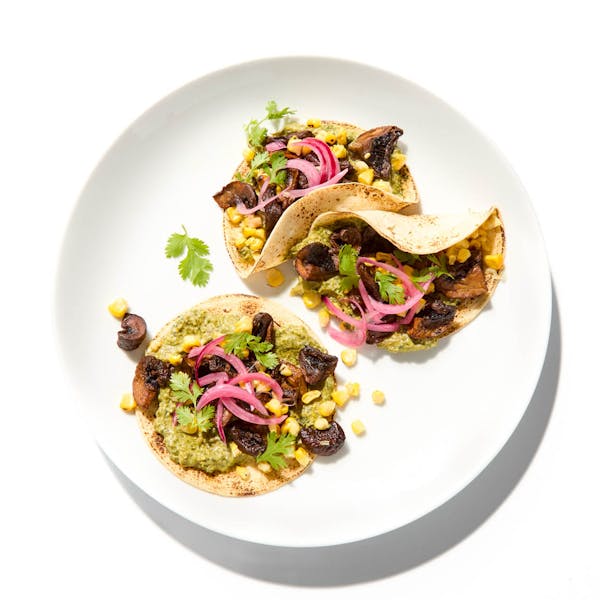 Creamy Spinach & Mushroom Tacos