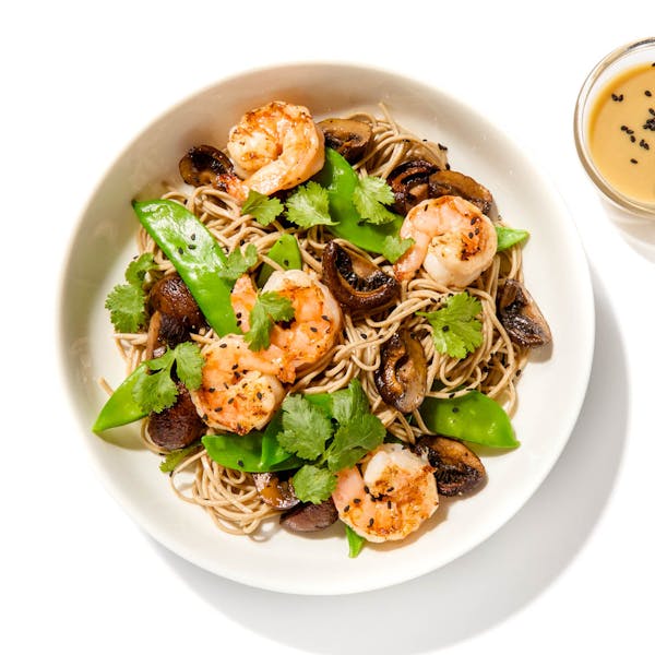 Cold Soba Noodle Salad with Shrimp