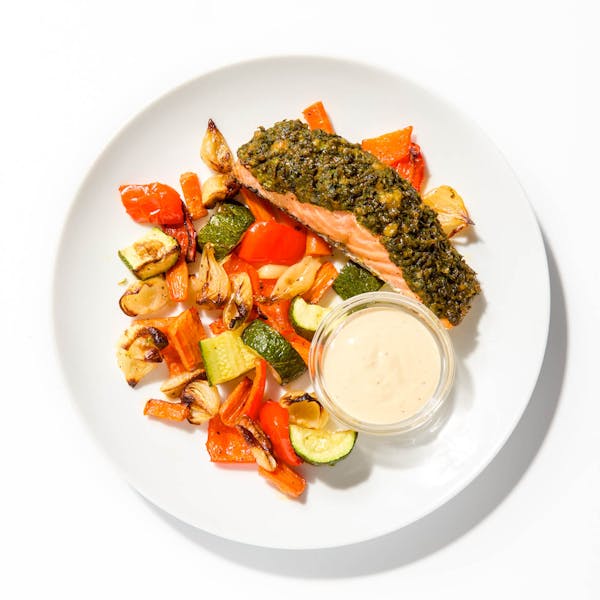 Falafel-Crusted Baked Salmon