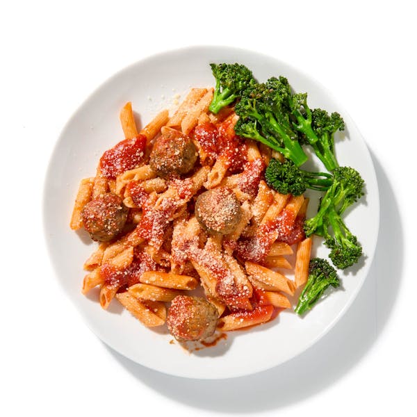 Gluten-Free Penne Pomodoro & Meatballs