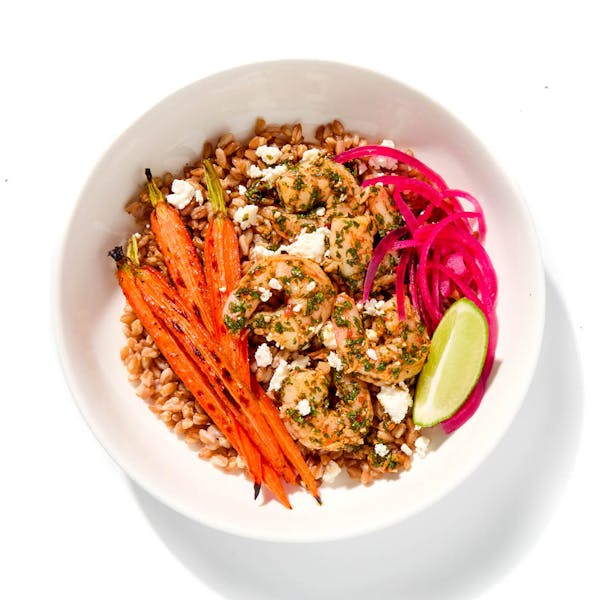 Chermoula Shrimp & Farro Bowl
