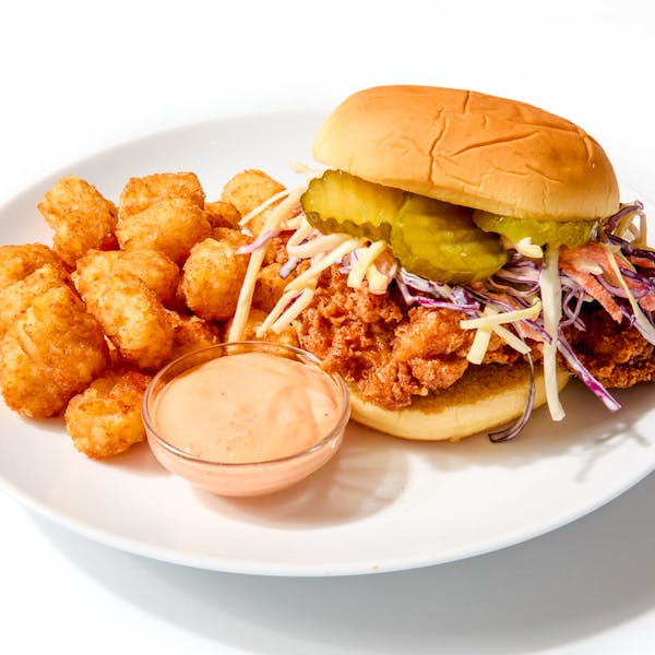 Fried Chicken Sandwich & Tater Tots