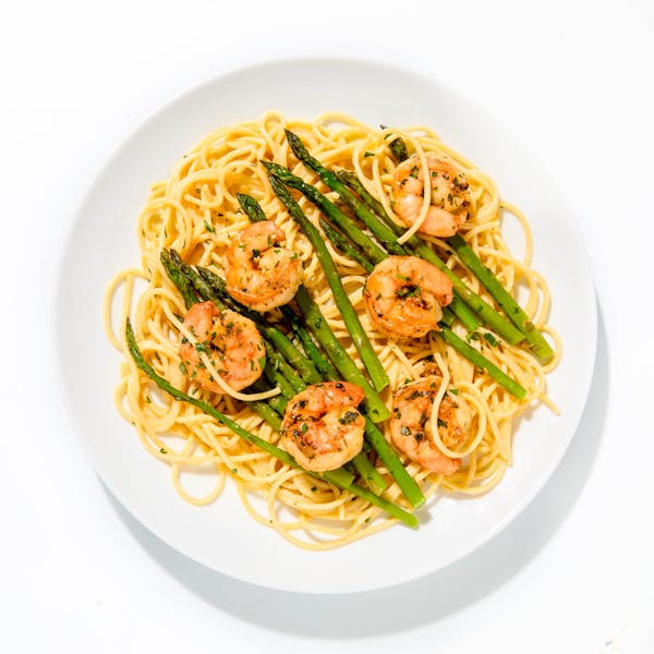 Spaghetti al Limone with Lemon-Garlic Shrimp