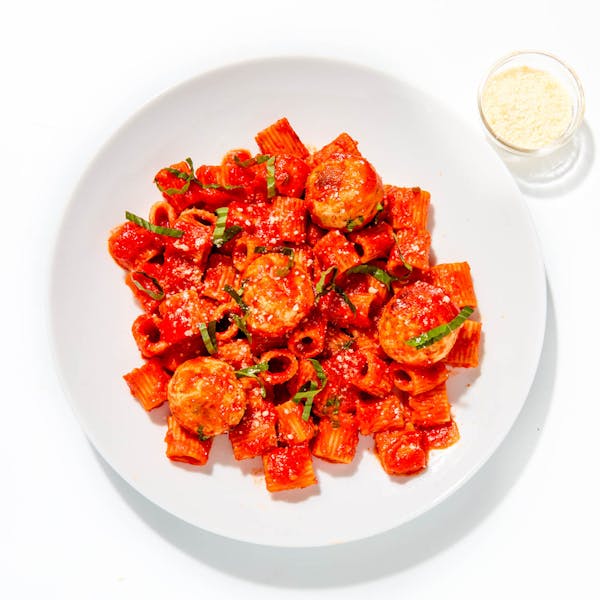 Rigatoni with Chicken-Ricotta Meatballs
