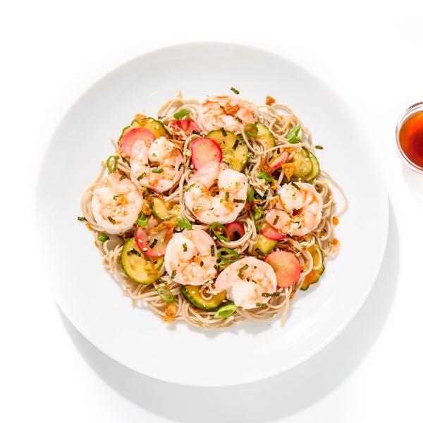 Chilled Soba Noodles & Poached Shrimp