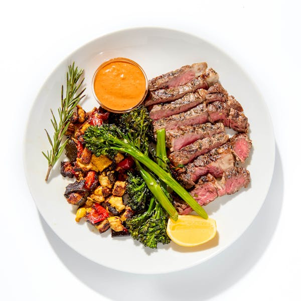 Grilled Beef Ribeye & Romesco Sauce