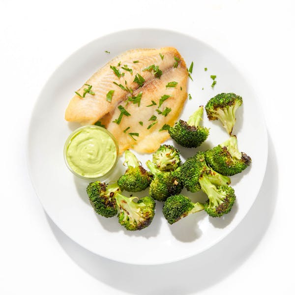 Seared Tilapia with Avocado-Cilantro Sauce