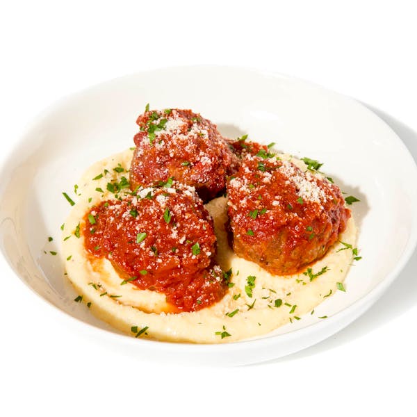 Nonna's Meatballs & Creamy Herb Polenta