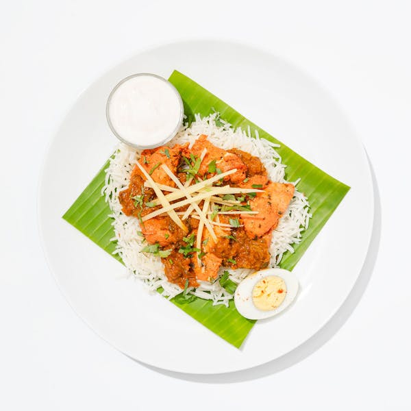 Chicken Biryani with Spiced Yogurt Raita