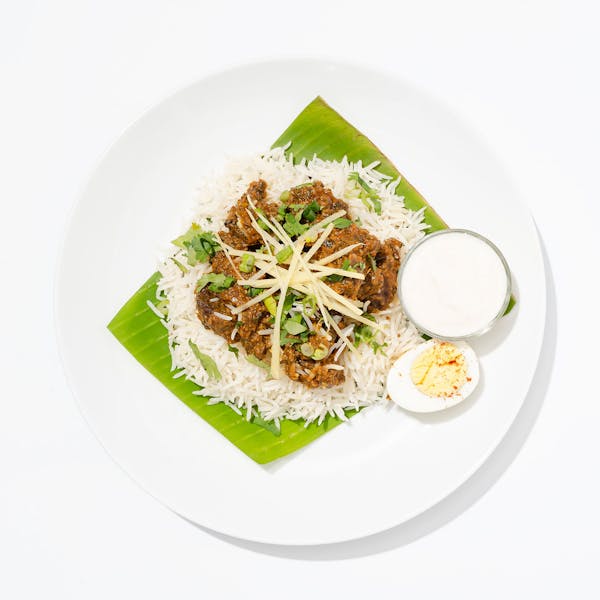 Lamb Biryani with Spiced Yogurt Raita