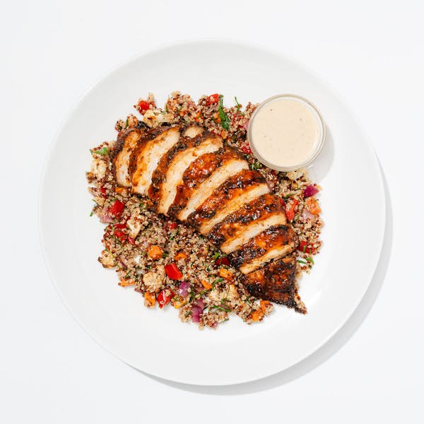 Harissa-Honey Chicken with Tahini Dressing