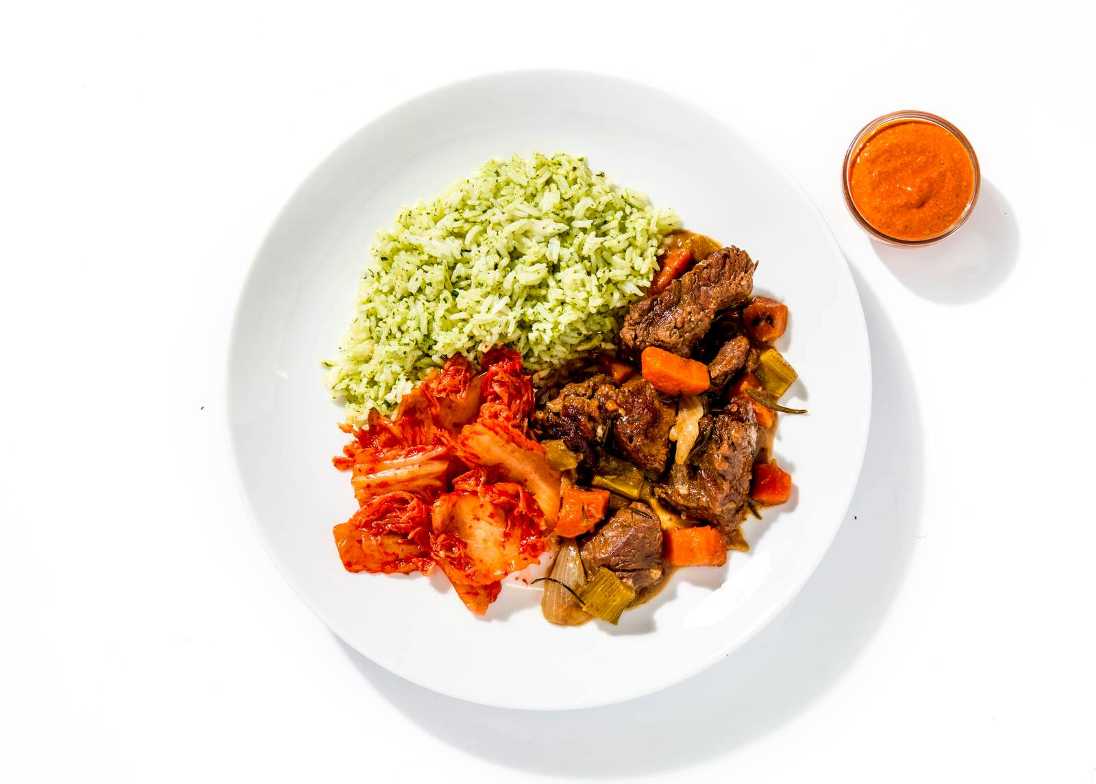 Braised Beef over Garlic Rice