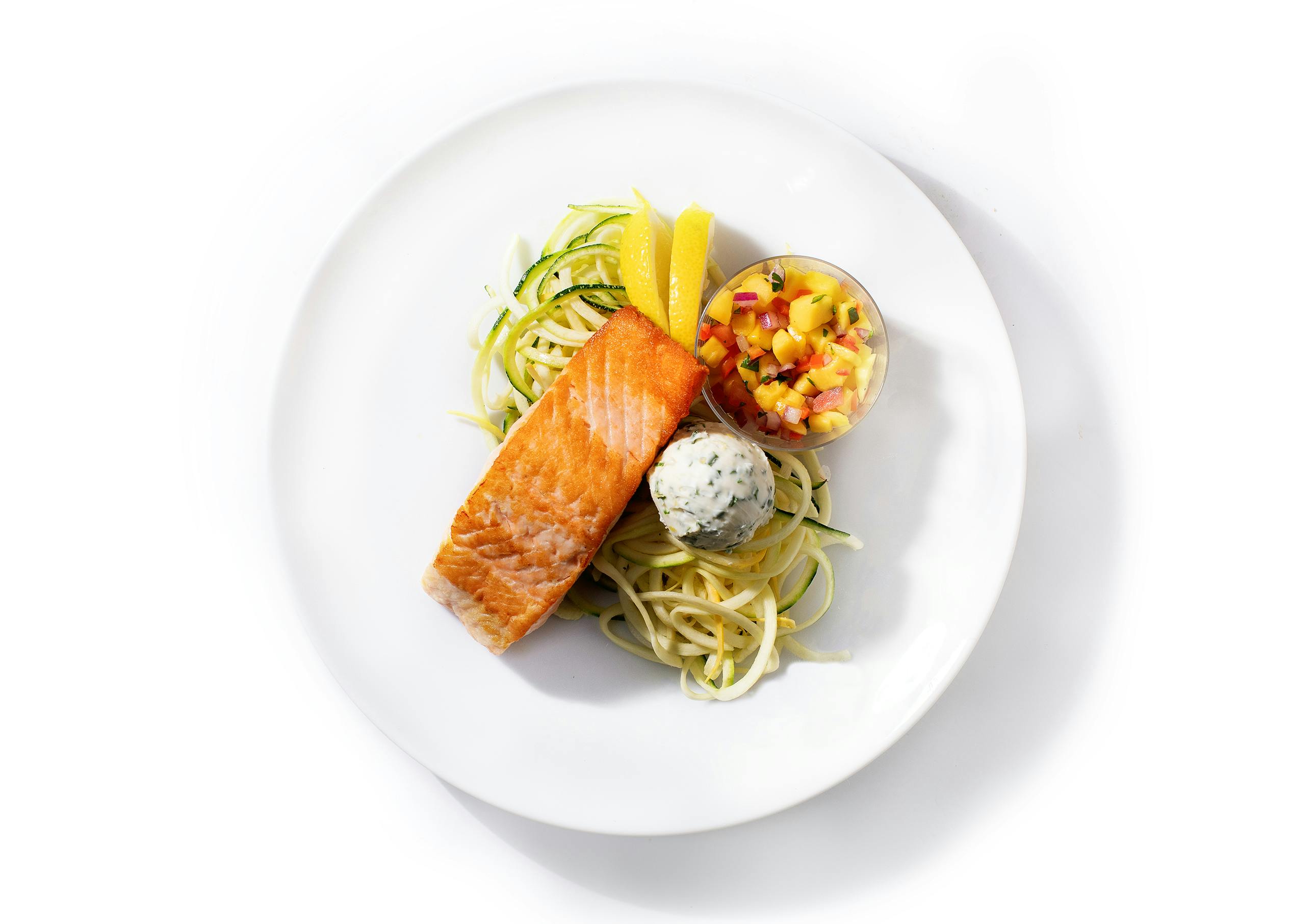 Grilled Salmon with Zucchini 'Noodles'