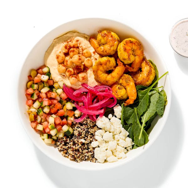 Shrimp Hummus Bowl