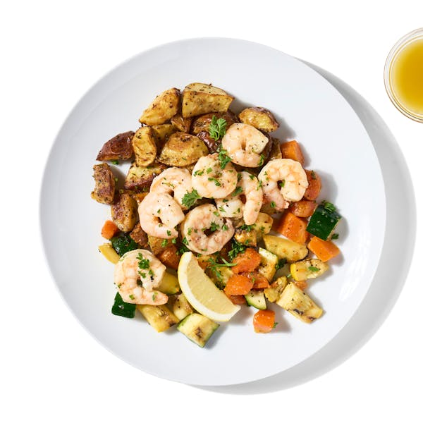 Garlic Shrimp and Seasonal Veggies