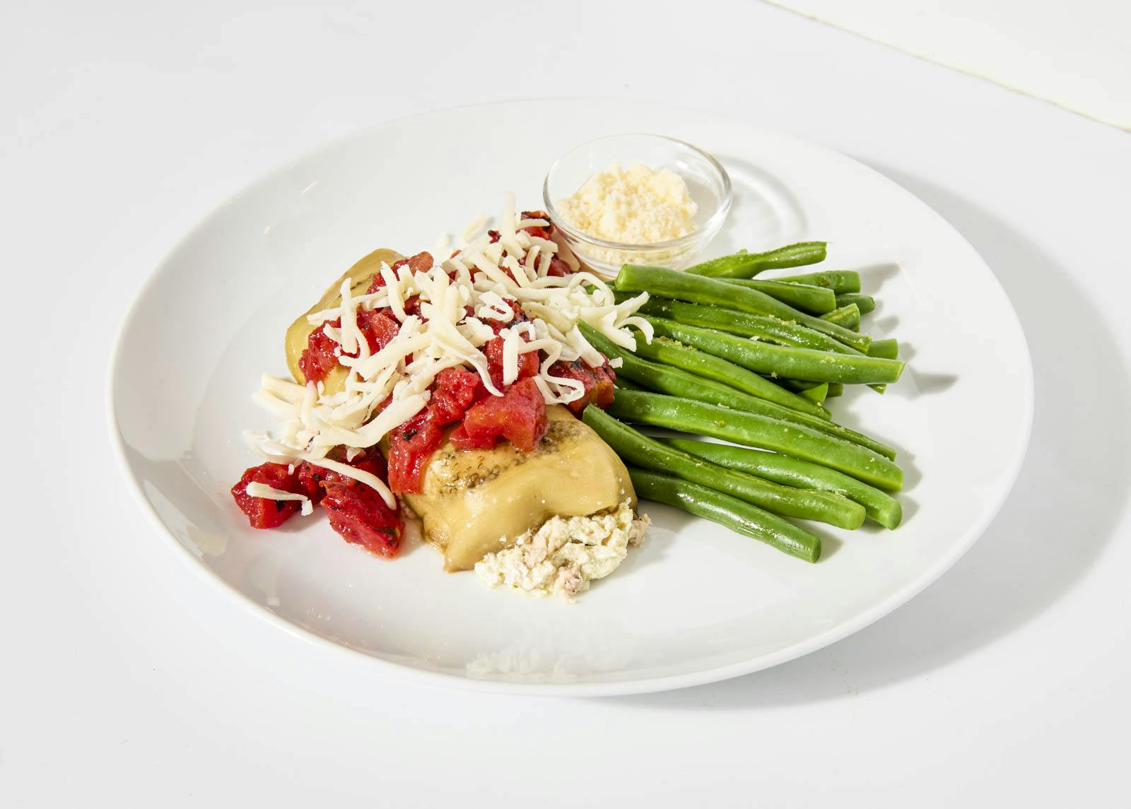 Chicken & Ricotta Stuffed Eggplant