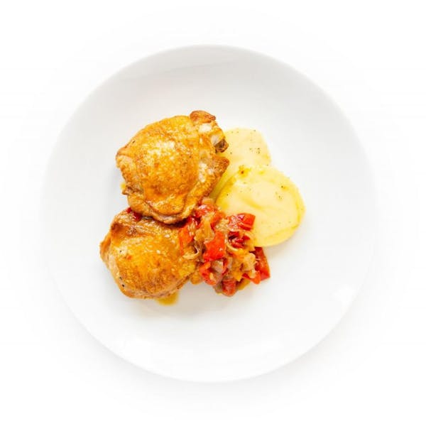 Chicken Piperade with Stewed Peppers