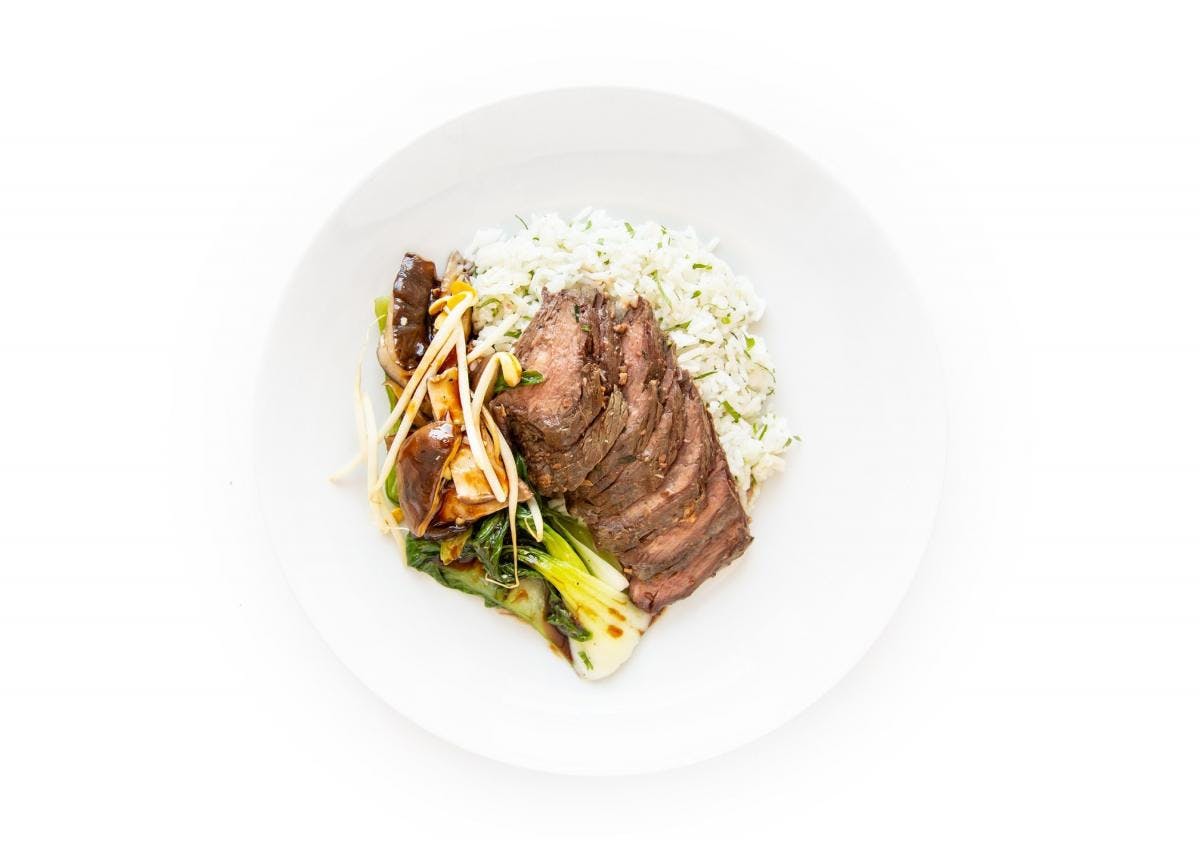 Hanger Steak with Baby Bok Choy