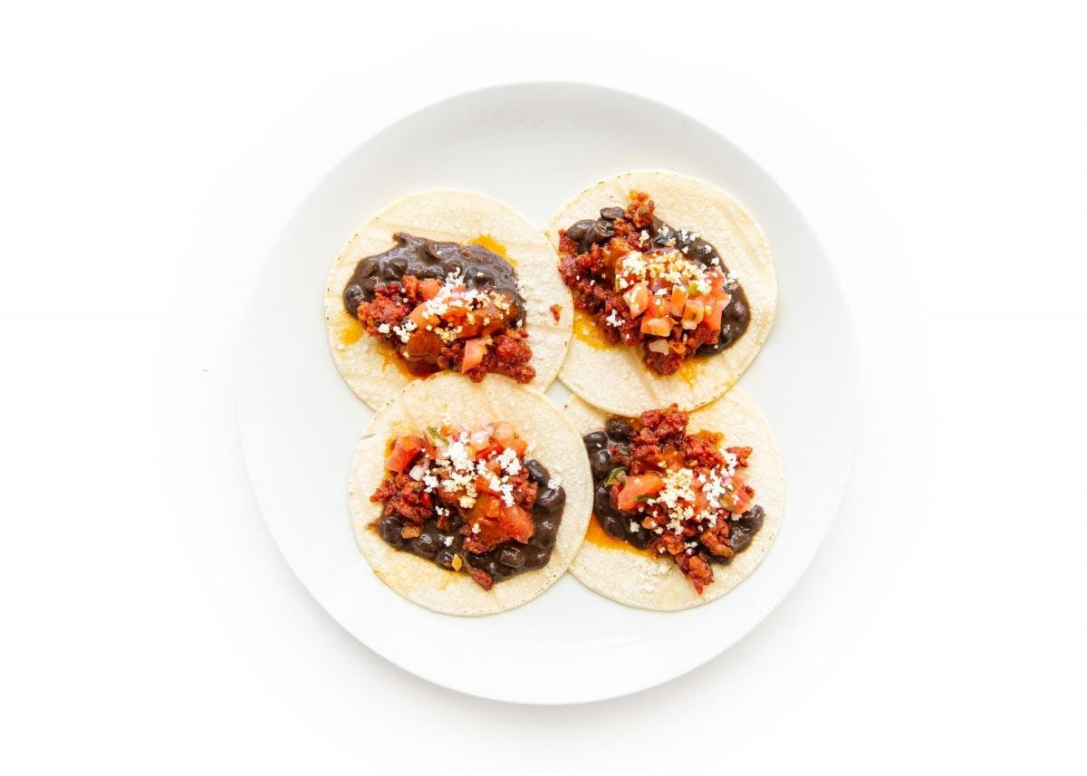 Spicy Chorizo and Black Bean Tacos