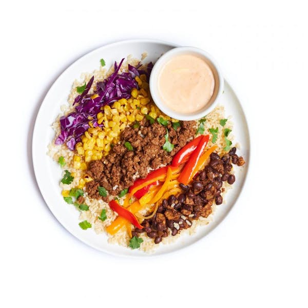 Fajita Bowl with Impossible 'Chorizo'