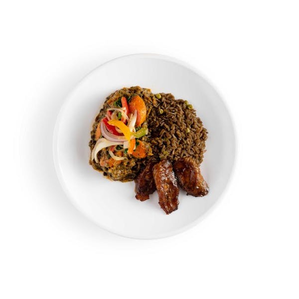 Kreyol Braised Vegetables over Haitian Rice
