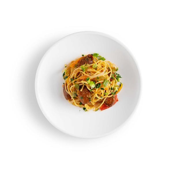 Kreyol Spaghetti with Andouille Sausage