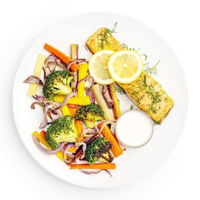 Dill-Marinated Salmon with Vegetables