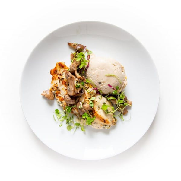 Grilled Chicken with Truffle-Mashed Potatoes