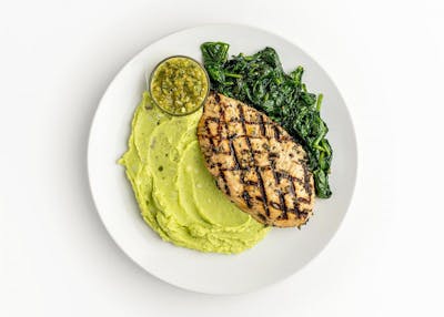 Grilled Chicken with Sautéed Spinach