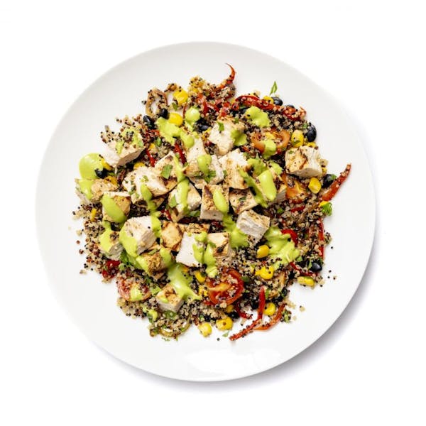 Grilled Fajita Chicken & Quinoa Burrito Bowl