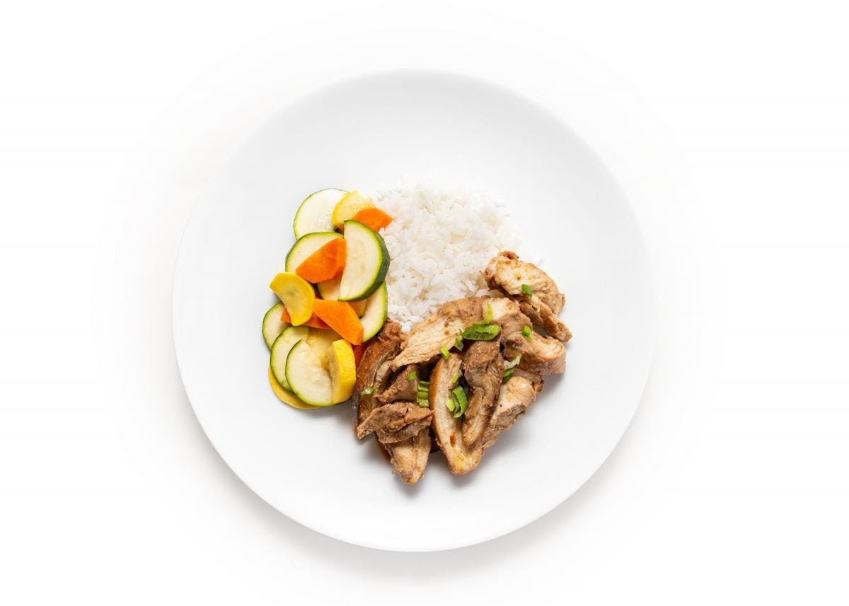 Cantonese BBQ Chicken with Summer Squash Medley