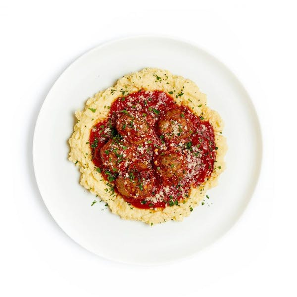 Meatballs with Parmesan Polenta