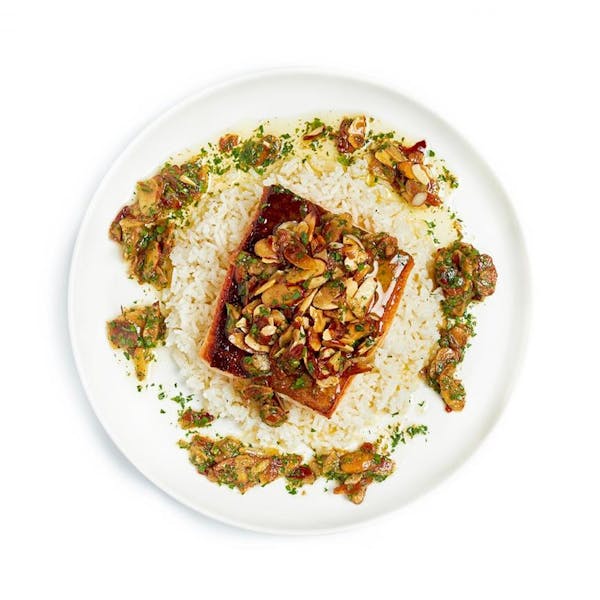 Trout Almondine with Rice Pilaf