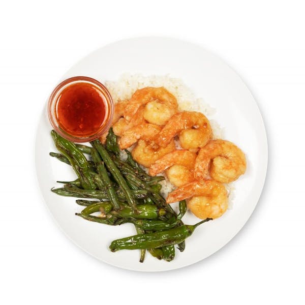 Shrimp in Chili Sauce with Blistered Green Beans