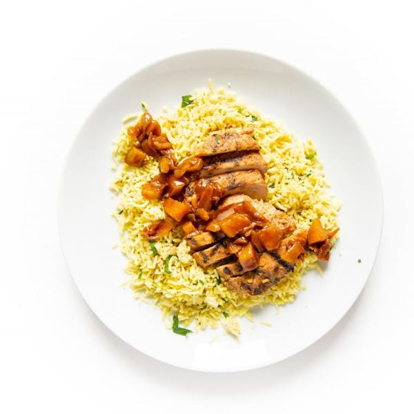 Grilled Pork Chop & Pear Chutney