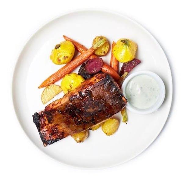 Miso-Roasted Salmon with Cilantro Sauce