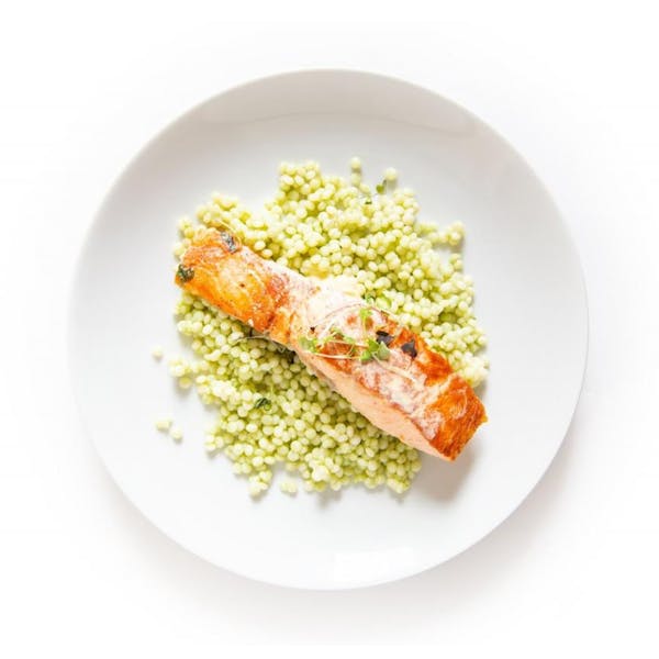 Pan-Seared Salmon with Saffron Aioli