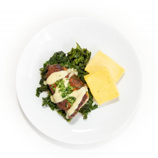 Boneless Pork Loin with Creamy Polenta