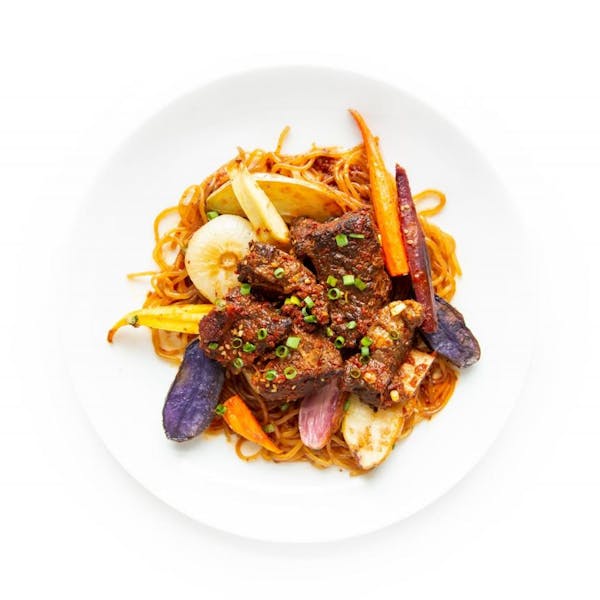 Spicy Braised Short Ribs with Glass Noodles