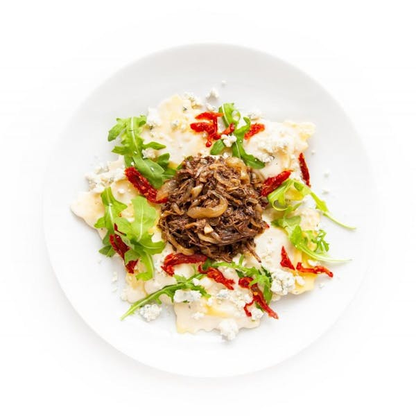 Short Rib Ravioli with Balsamic Onion Marmalade