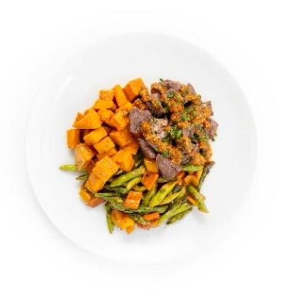 Hanger Steak Bites with Chimichurri Rojo