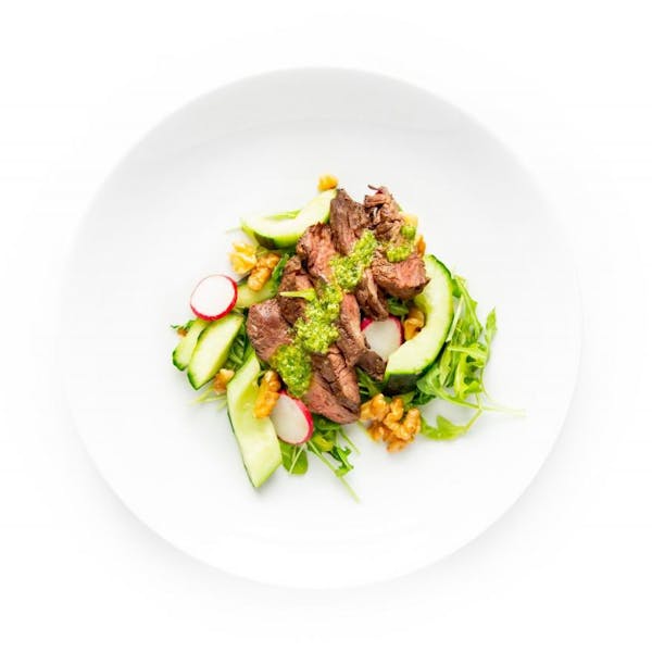 Seared Steak with Arugula Pesto